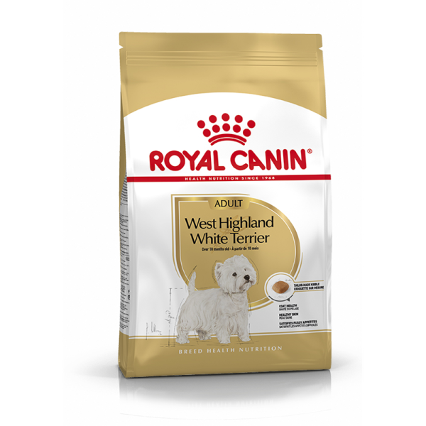 Royal Canin Breed Health Nutrition West Highland White Terrier Adult 1,5 kg, Alleinfuttermittel für Hunde speziell für ausgewachsene und ältere West Highland White Terrier ab dem 10. Monat