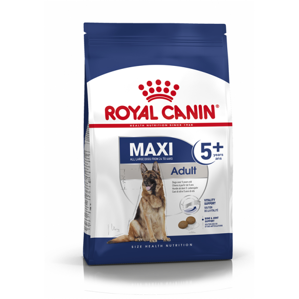 Royal Canin Size Health Nutrition Maxi Adult 5 + 4 kg, Alleinfuttermittel für große, ausgewachsene über 5 Jahre alte Hunde ab 26 kg bis 44 kg