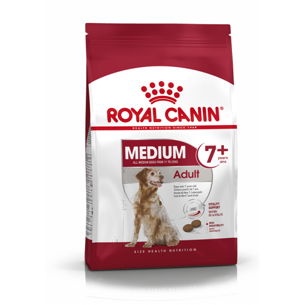 Royal Canin Size Health Nutrition Medium Adult 7 + 15 kg, Alleinfuttermittel für mittelgroße, ausgewachsene Hunde mit einem Gewicht von 11 kg bis 25 kg