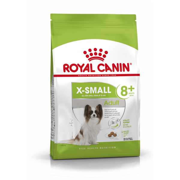 Royal Canin Size Health Nutrition X-Small Adult 8 + 1,5 kg, Alleinfuttermittel für sehr kleine Hunde bis 4 kg - Ab dem 8. Lebensjahr