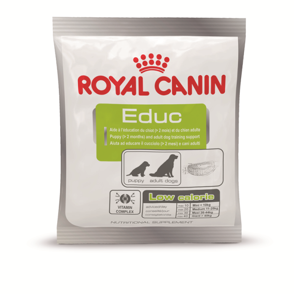 Royal Canin Nutritional Supplement Educ Belohnungssnack 50 g, Nahrungsergänzungsmittel für Welpen über 2 Monate und ausgewachsene Hunde