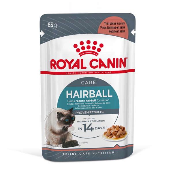 Royal Canin Feline Care Nutrition Hairball Care in Soße 85 g Frischebeutel, Katzennassfutter gegen Haarballen