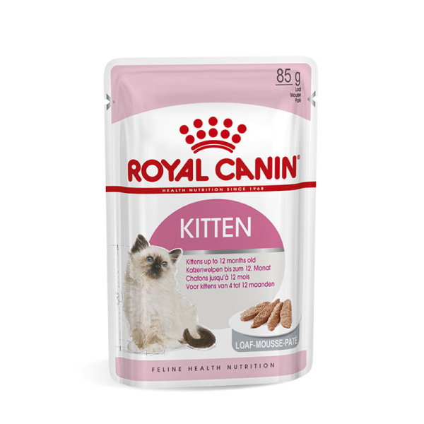 Royal Canin Feline Health Nutrition Kitten in Mousse 85 g Frischebeutel, Nassfutter Mousse für Kätzchen