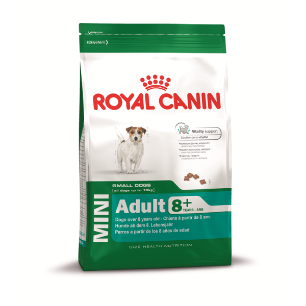 Royal Canin Size Health Nutrition Mini Adult 8 + 4 kg, Für kleine Hunde bis 10 kg - ab dem 8. Lebensjahr