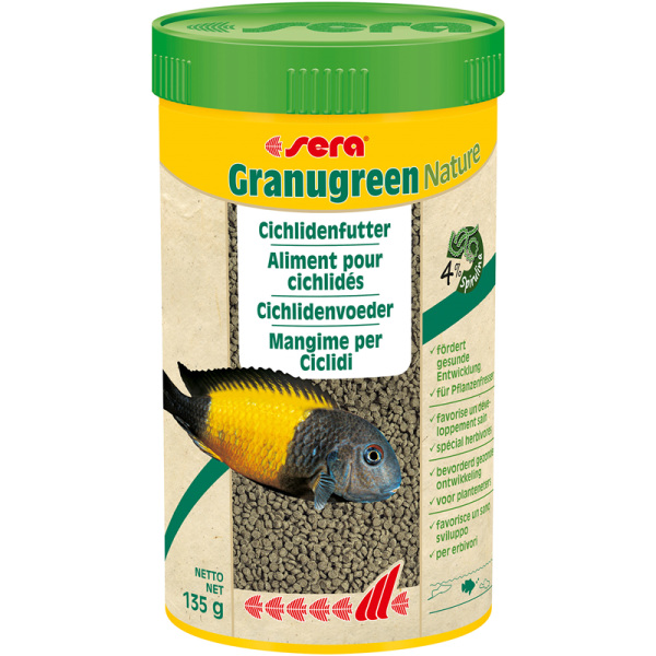 sera Granugreen Nature 250 ml / 135 g, Hauptfutter für ostafrikanische Cichliden