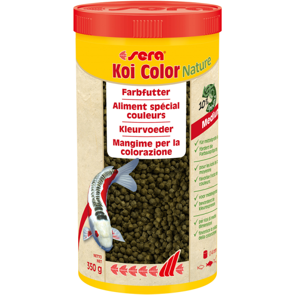 sera Koi Color Nature Medium 1000 ml / 350 g, Farbfutter ohne Farb- und Konservierungsstoffe für Koi von 12 bis 25 cm