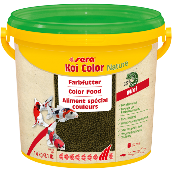 sera Koi Color Nature Mini 3800 ml / 1,4 kg, Farbfutter ohne Farb- und Konservierungsstoffe für junge Koi bis 12 cm.
