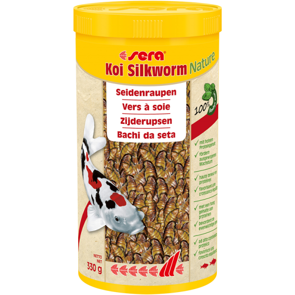 sera Koi Silkworm Nature 1000 ml / 330 g, Seidenraupen mit hohem Proteingehalt fördern ausgewogenes Wachstum