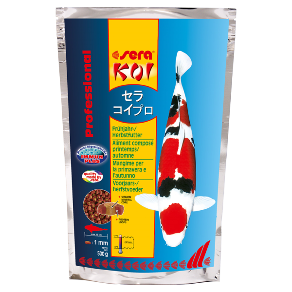 sera KOI Professional Frühjahr-/Herbstfutter 500 g, Das 2-in-1 Power-Futter / Das erste coextrudierte Futter für Koi