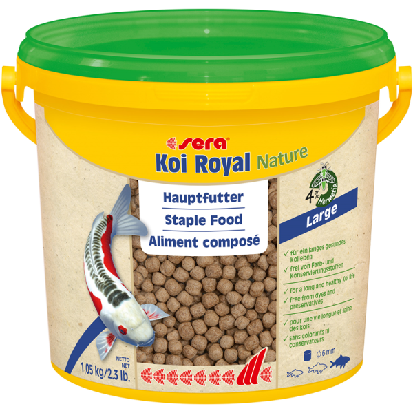 sera Koi Royal Nature Large 3800 ml / 1,05 kg, Hauptfutter ohne Farb- und Konservierungsstoffe für große Koi ab 25 cm.