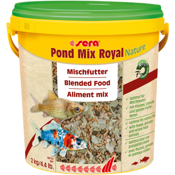 sera Pond Mix Royal Nature 10 l / 2 kg, Hauptfutter ohne Farb- und Konservierungsstoffe für Teiche mit gemischtem Besatz.