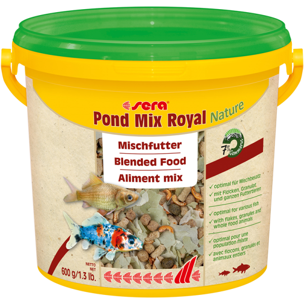 sera Pond Mix Royal Nature 3800 ml / 600 g, Hauptfutter ohne Farb- und Konservierungsstoffe für Teiche mit gemischtem Besatz.