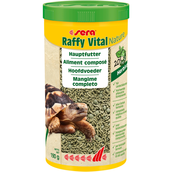 sera Raffy Vital Nature 1000 ml / 190 g, Mischfuttermittel für Landschildkröten und andere Pflanzen fressende Reptilien