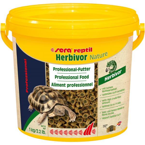 sera reptil Professional Herbivor Nature 3,8 l / 1 kg, Mischfuttermittel für Pflanzen fressende Reptilien wie Landschildkröten und Leguane