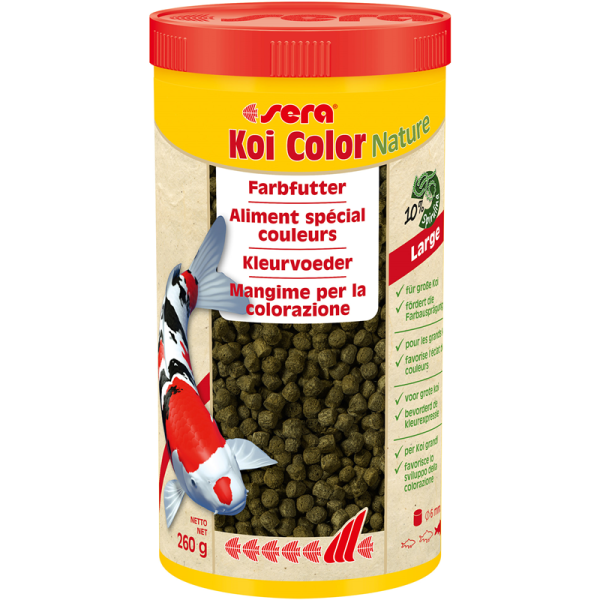sera Koi Color Nature Large 1000 ml / 260 g, Farbfutter ohne Farb- und Konservierungsstoffe für Koi ab 25 cm.