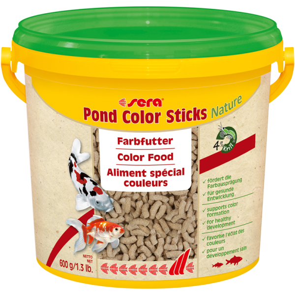 sera Pond Color Sticks Nature 3800 ml / 600 g, Farbfutter ohne Farb- und Konservierungsstoffe für alle Teichfische.