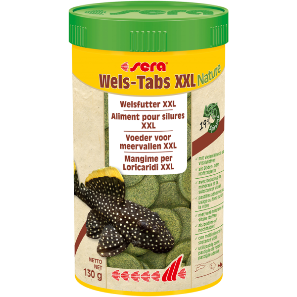 sera Wels-Tabs XXL Nature 250 ml / 130 g, Boden- bzw. Hafttabletten für größere Welse