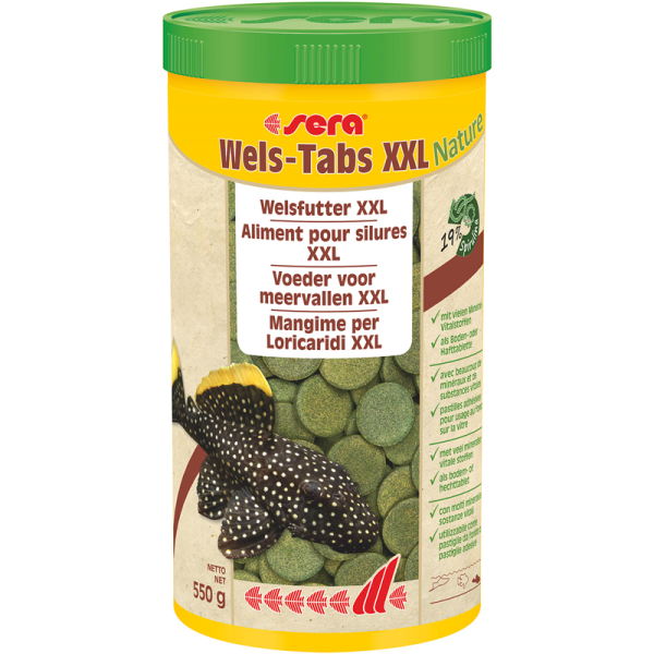 sera Wels-Tabs XXL Nature 1000 ml / 550 g, Boden- bzw. Hafttabletten für größere Welse