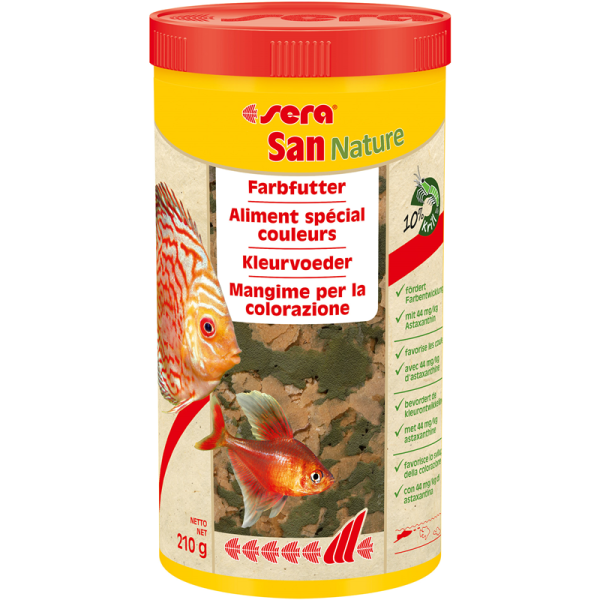 sera San Nature 1000 ml / 210 g, Das natürliche Farbfutter ohne Farb- und Konservierungsstoffe