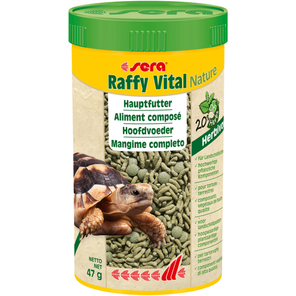 sera Raffy Vital Nature 250 ml / 47 g, Mischfuttermittel für Landschildkröten und andere Pflanzen fressende Reptilien