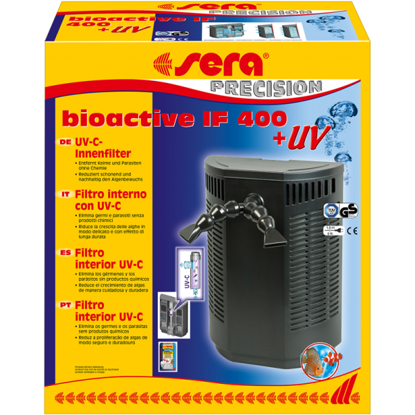 sera bioactiv IF 400 + UV, Vielseitiger Innenfilter mit UV-C-System für Aquarien bis 400 l