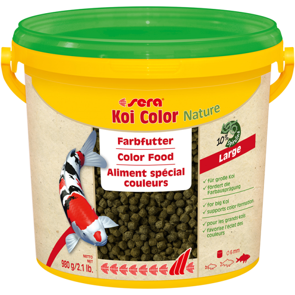 sera Koi Color Nature Large 3800 ml / 980 g, Farbfutter ohne Farb- und Konservierungsstoffe für Koi ab 25 cm.