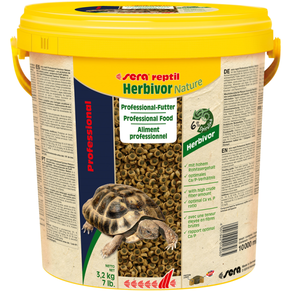 sera reptil Professional Herbivor 10 l / 3,2 kg, Mischfuttermittel für Pflanzen fressende Reptilien wie Landschildkröten und Leguane