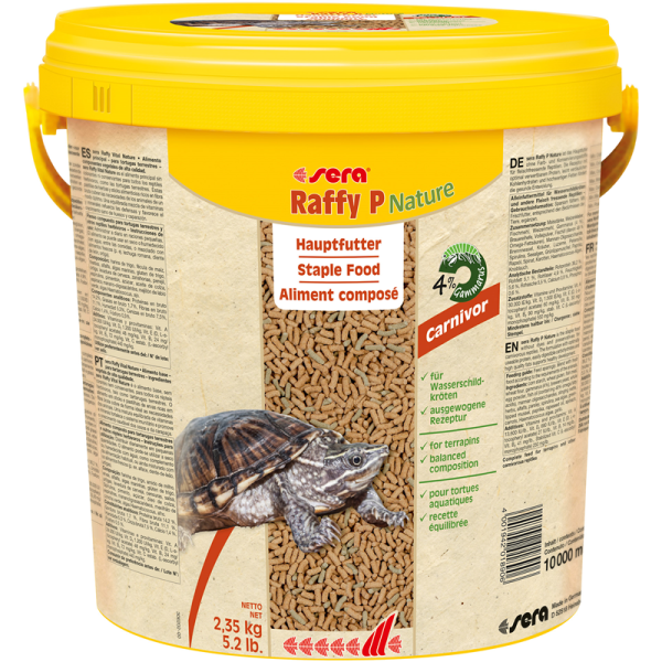sera Raffy P Nature 10 l / 2,35 kg, Alleinfuttermittel für Wasserschildkröten und andere Fleisch fressende Reptilien