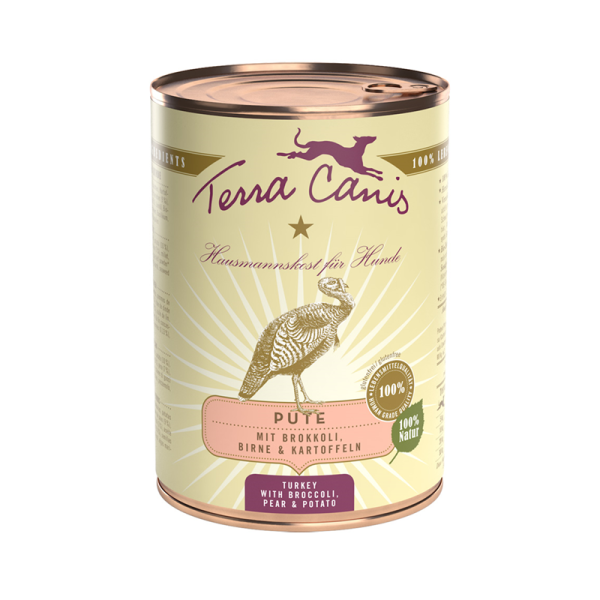 Terra Canis Dose classic Pute & Gemüse 400 g, Natürliches Nassfutter für den Hund