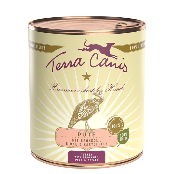 Terra Canis Dose classic Pute & Gemüse 800 g, Natürliches Nassfutter für den Hund