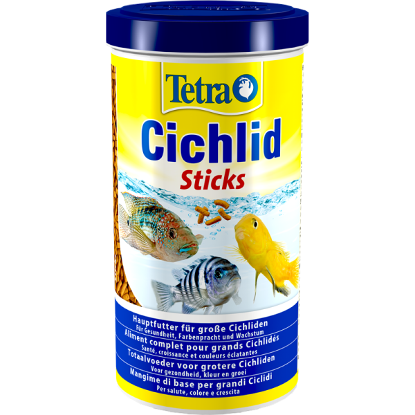 Tetra Cichlid Sticks 1000 ml / 320 g, Hauptfutter für alle Cichliden und andere große Zierfische - mit der patentierten BioActive Formel.