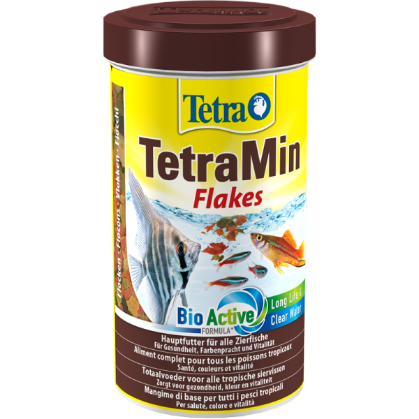 TetraMin Flakes 500 ml / 100 g, Hauptfutter für alle Zierfische für ein langes und gesundes Fischleben.