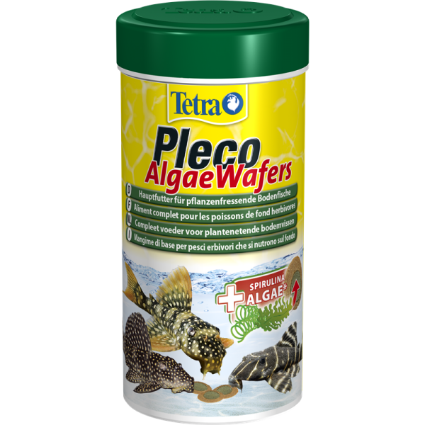 Tetra Pleco Spirulina Wafer 250 ml / 105 g, Hauptfutter für alle pflanzenfressenden Bodenfische.