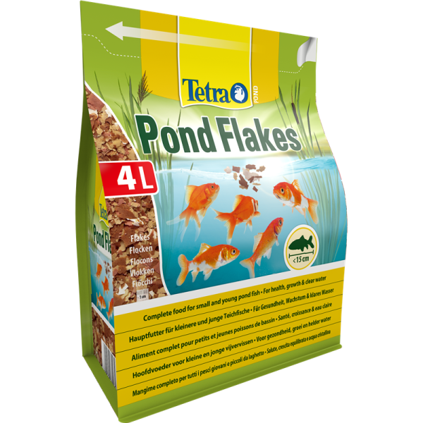 Tetra Pond Flakes 4 l / 800 g, Hauptfutter in Flockenform