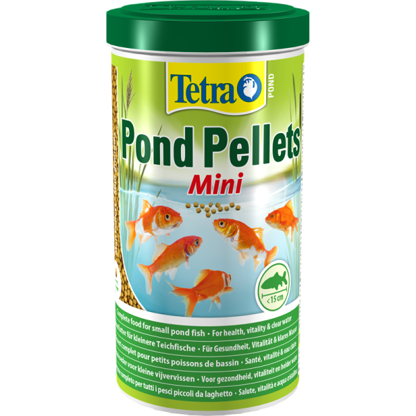 Tetra Pond Pellets Mini 1 l / 0,26 kg, Schwimmfähige, leicht aufzunehmende Pellets für Fische bis 20 cm Körperlänge
