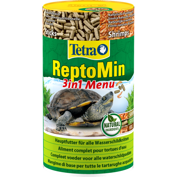 Tetra ReptoMin Menu 250 ml / 44 g, Hauptfutter für alle Wasserschildkröten. Für eine abwechslungsreiche und artgerechte Ernährung.