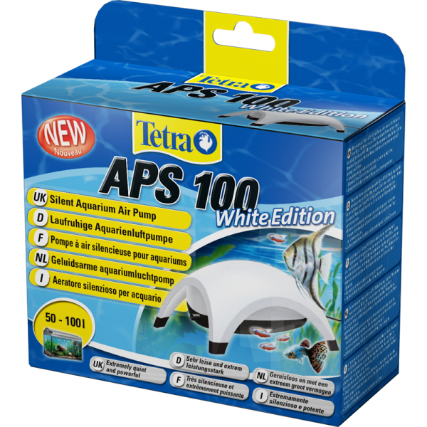 Tetra APS 100 Edition White, Sehr leise und extrem leistungsstarke Luftpumpen. Für Aquarien mit 50 - 100 l