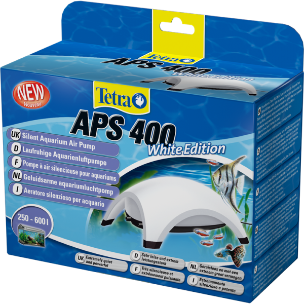 Tetra APS 400 Edition White, Sehr leise und extrem leistungsstarke Luftpumpen. Für Aquarien mit 250 - 600 l