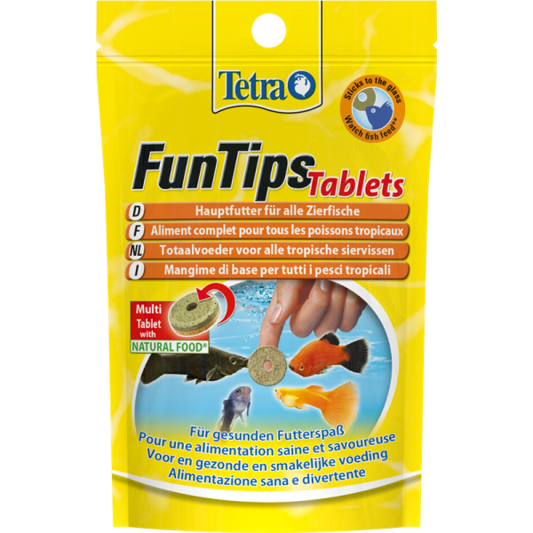 Tetra FunTips Tablets 20 Tabletten, Tablettenfutter für Aquarienfische