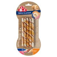 8in1 Triple Flavour Twisted Sticks 70 g, Hundesnack