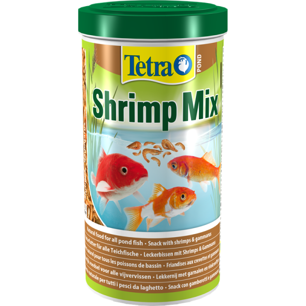 Tetra Pond Shrimp Mix 1 l / 105 g, Tetra Pond Shrimp Mix ist ein Ergänzungsfutter aus natürlichen Shrimps und Gammarus. Es wird in einem kontrollierten Prozess schonend getrocknet, um eine optimale Qualität und Verträglichkeit zu gewährleisten.