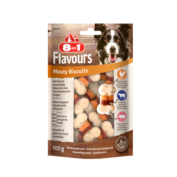 8in1 Flavours Meaty Biscuits 100 g