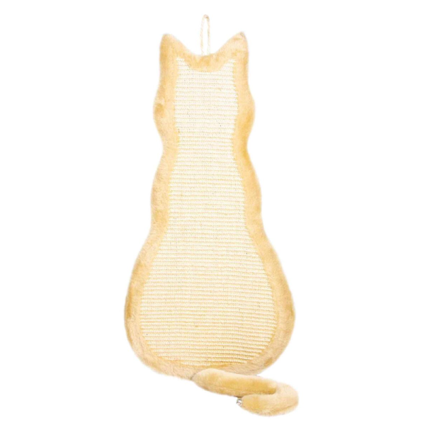 Trixie Kratzbrett Katzenform Plüsch 35 x 69 cm natur/beige, Katzenzubehör