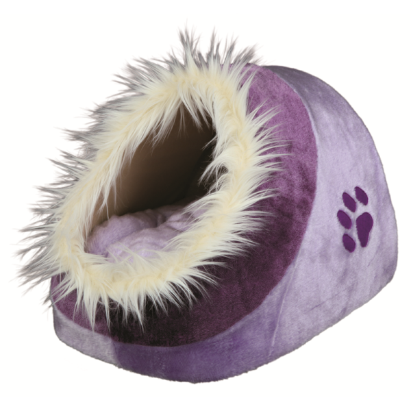 Trixie Kuschelhöhle Minou lila/violett 35 × 26 × 41 cm, Flauschige Rückzugmöglichkeit für Ihre Katze.
