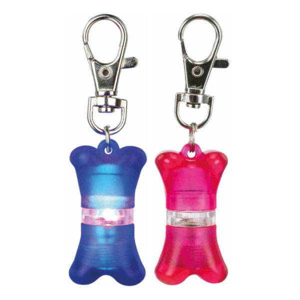 Trixie Safer Life Flasher blau&rot 2 x 4 cm, Hunde Halsbandanhänger leuchtend