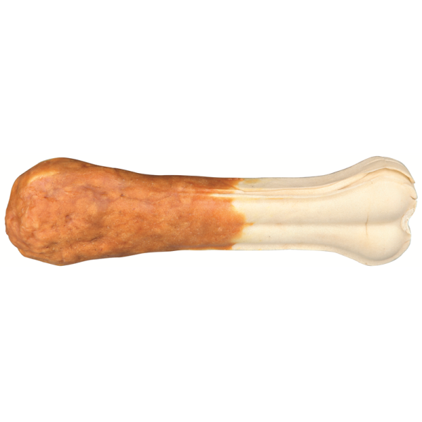 Trixie DentaFun Kauknochen mit Huhn 20 cm / 200 g, Hundesnack.Eine besonders dicke Haut sorgt für ein langes Kauvergnügen.