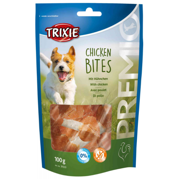 Trixie Premio Chicken Bites 100 g, Ein leckerer Hundesnack für zwischendurch.