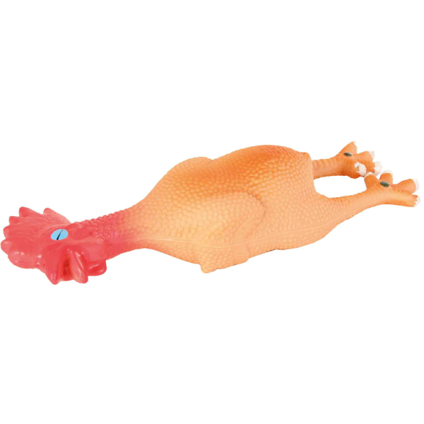 Trixie Latex Huhn mit Squeaker 23 cm, Hundespielzeug: Huhn aus Latex mit Squeaker 23 cm