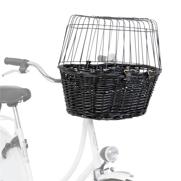 Trixie Fahrradkorb mit Gitter schwarz 50 × 41 × 35 cm, Hunde Fahrrad Zubehör