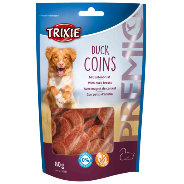 Trixie Premio Duck Coins 80 g, Ein leckerer Hundesnack für zwischendurch.